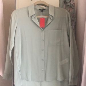 Sage button up blouse